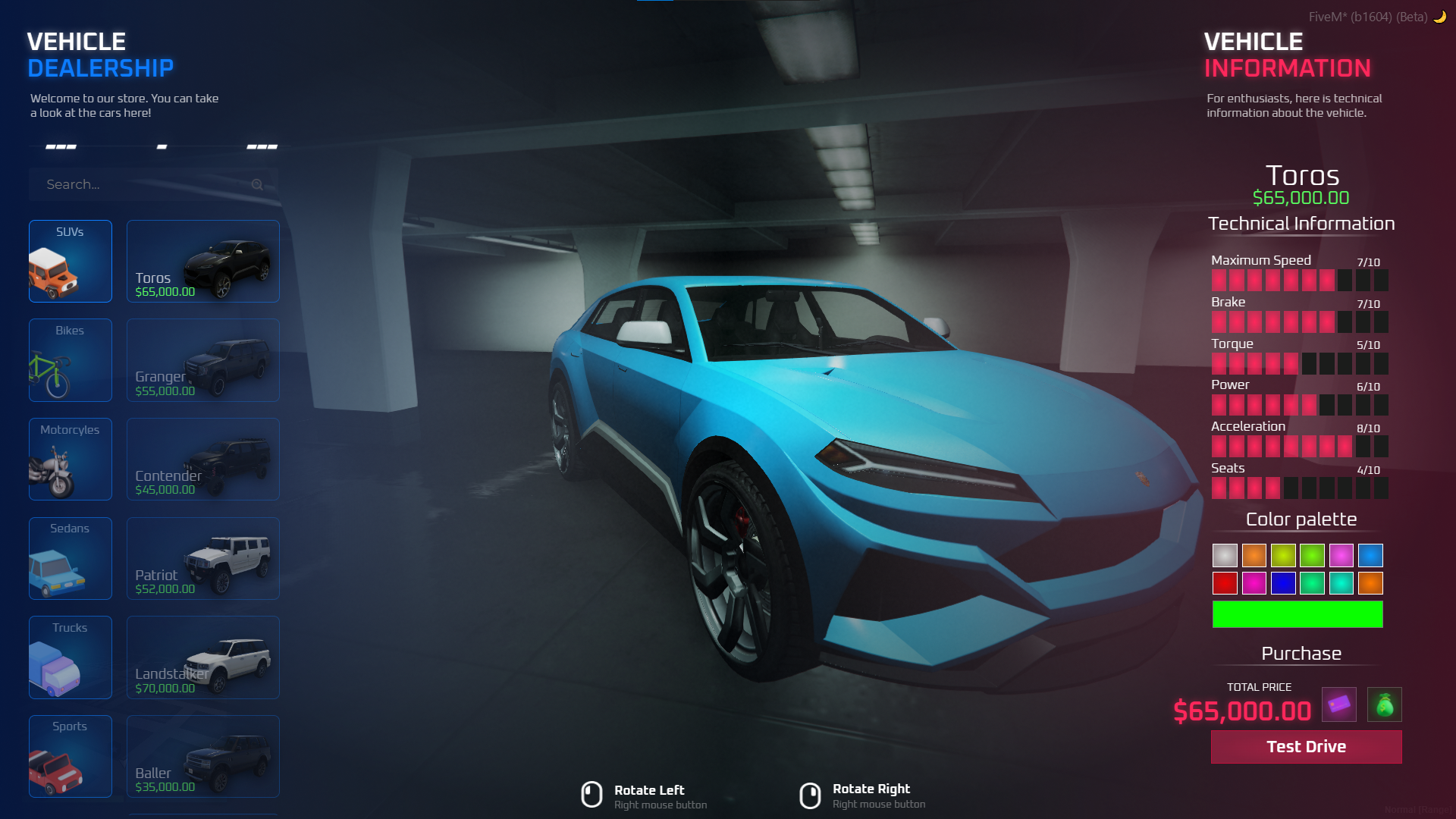 Fivem Vehicle Shop Script – ESX/QBCore